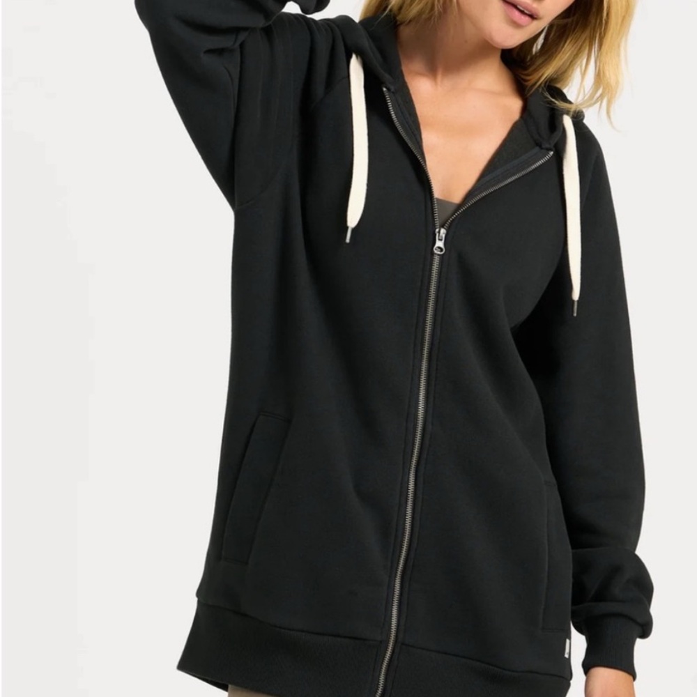 Vuori Restore Full Zip Hoodie, Washed Black color, small